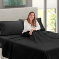 thumbnail image 6 of Clara Clark Twin XL Size Bed Sheets Set - Deep Pocket College Dorm 3 Piece Sheet Set - Hotel Luxury Soft Double Brushed Microfiber, Black, 6 of 7