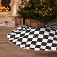 thumbnail image 6 of Daiia Black and White Checkerboard Drawing Merry Christmas Tree Skirt , Xmas Large Lace-up Tree Skirt, Santa Snowflakes Rustic Home Decorations New Year Party Farmhouse Decor-48", 6 of 7
