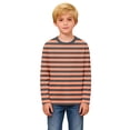 thumbnail image 6 of DxhmoneyHX Girls Striped Long Sleeve Shirts Basic Crew Neck Color Block Tunic Tee Tops Summer Vacation Lounge Blouse Age 3-14 Years, 6 of 9