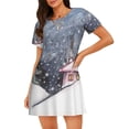 thumbnail image 1 of Balery Watercolor Winter Landscape For Christmas Camisón de manga corta con cuello redondo para mujer, cómodo y elegante., 1 of 6