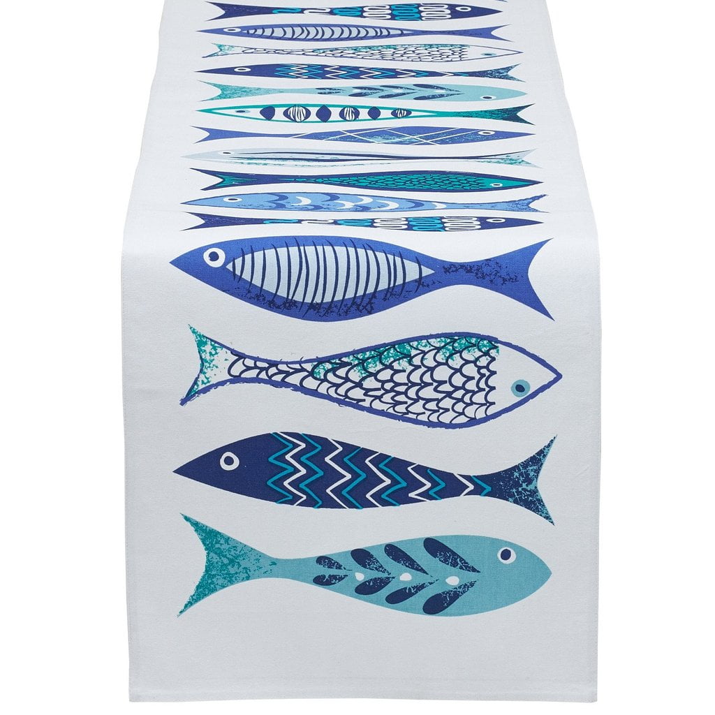 Brass Napkin Rings Set of 4 Design Imports Blue Santorini Cotton Table Linens Santorini Fish 
