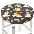 thumbnail image 3 of Kll Cute Bee Gnome Round Bar Chair Cushion Cover 12 Inch,Bar Stool Protector With Elastic, Soft Washable, 3 of 7