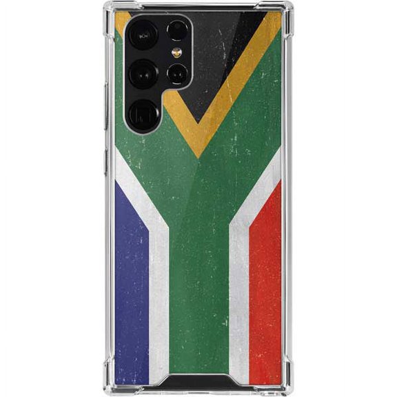 Skinit Countries of the World South Africa Flag Distressed Galaxy S22 Ultra Clear Case