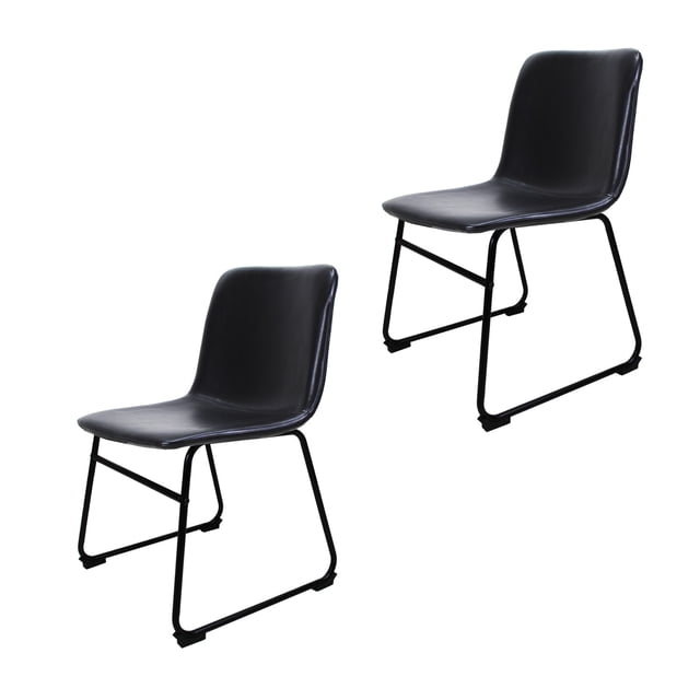 Set de 2 Sillas Minimalistas base metalica Phoenix Negra Mundo In Mundo In Minimalista Base metalica
