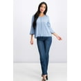 thumbnail image 3 of Style & Co Women's Petite Crochet-Trim Lantern-Sleeve Top  Blue Size PP, 3 of 3