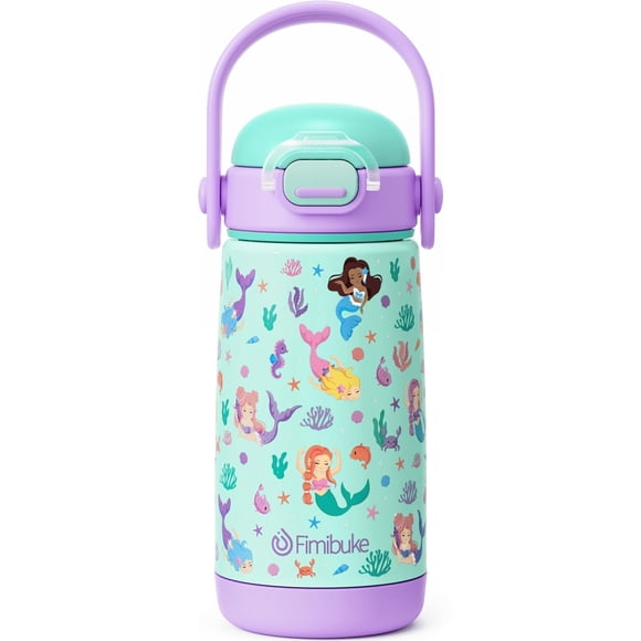Botella de agua Fimibuke 414 ml con mango de pajita aislante para niños