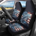thumbnail image 2 of XYZCANDO Interior Accessories Car Seat Covers SUV Van Sedan, Soft Waterproof Car Front Seat Covers 2 Pack Polyester American Flag and Dolphin Design, 2 of 10