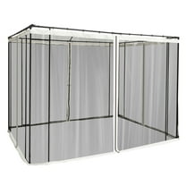 10' x 10' Replacement Mesh Sidewall Netting for Patio Gazebos and Canopy Tents with Zippers (Sidewall Only), Cream