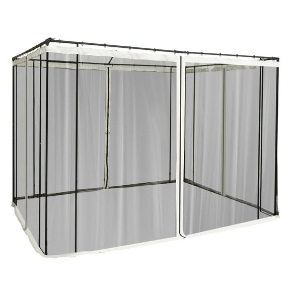 10' x 10' Replacement Mesh Sidewall Netting for Patio Gazebos and Canopy Tents with Zippers (Sidewall Only), Cream