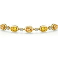 thumbnail image 3 of Gem Stone King 18K Yellow Gold Plated Silver Yellow Citrine and Moissanite Tennis Bracelet for Women | 3.63 Cttw | Gemstone November Birthstone | Oval Checkerboard 7X5MM | Fully Adjustable 10 inch, 3 of 6