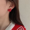 thumbnail image 4 of Pendientes de corazón Jumpingount para mujer joyería pequeño para oreja Rojo AP011606-01, 4 of 6