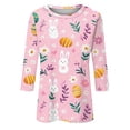 thumbnail image 4 of HAVUITYY Easter Printed Women's Sweaters, 3/68 Sleeve Crew Neck Womens Tops, Spring Going Out Easter Shirts for Women Wear & Gifts, 4 of 5