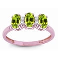thumbnail image 3 of Star K� 3 Three Oval Genuine Peridot Stones Promise Ring Wedding Band, 3 of 9