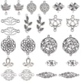 thumbnail image 2 of 1box 1 box 72pcs 12 styles Flower Connector Flat Round Link Connectors Autumn style Leaf Connectors for Jewelry Making Earring Necklace Bracelet Crafts Supplies, 2 of 9