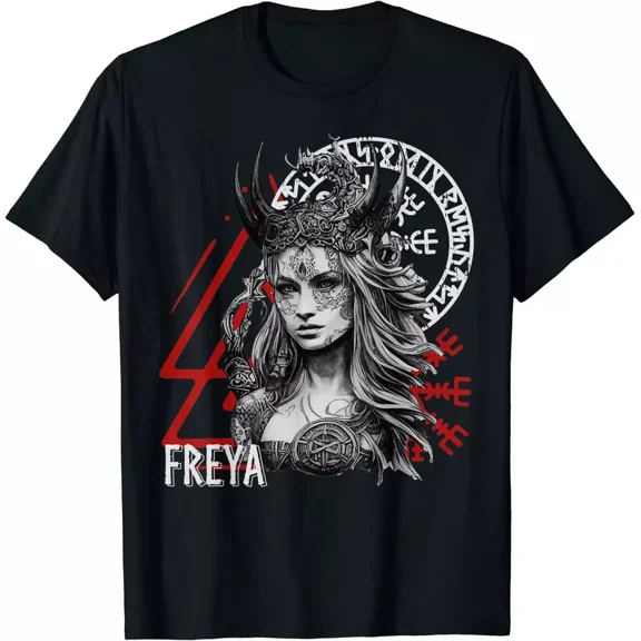 Viking Goddess Freya Scandinavian Warrior Shieldmaiden T-Shirt Size S-5XL