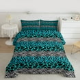 thumbnail image 2 of jejeloiu Jungle Zebra Giraffe Bedding Comforter Set,Wildlife Animal Pattern Twin Comforter Sets,Blue Gray Line Stripe Bedding Set For Teens,Super Cozy Room Decor Reversible,2pcs, 2 of 8