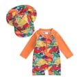 thumbnail image 3 of ATAIKU Baby Boys Swimsuit Dinosaurs Toddler One Piece Zipper Bathing Suit Long Sleeve Rash Guard Swimwear Sunsuit with Sun Hat, 3 of 13