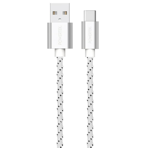 Liquipel Powertek Twizzler USB-A to USB-C - White