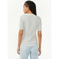 thumbnail image 3 of Free Assembly Ribbed Henley Short Sleeve Crew Neck T-Shirt (Women's), 3 of 6