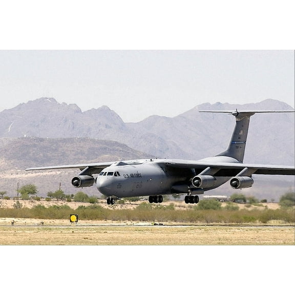 C-141 / C-141B Starlifter US Air Force Style - 1 - 12x18 Inch Laminated Aviation Poster - Stunning Detail and Bold Colors