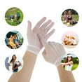 thumbnail image 4 of Unique Bargains 1 Pair Sunblock Mittens Hollow Fishing Net Sun Block Driving Gloves for Women White, 4 of 5