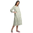thumbnail image 3 of Moomaya WoMen's Printed Nightdress Knee Length Cotton Sleepwear Short Gown, 3 of 6