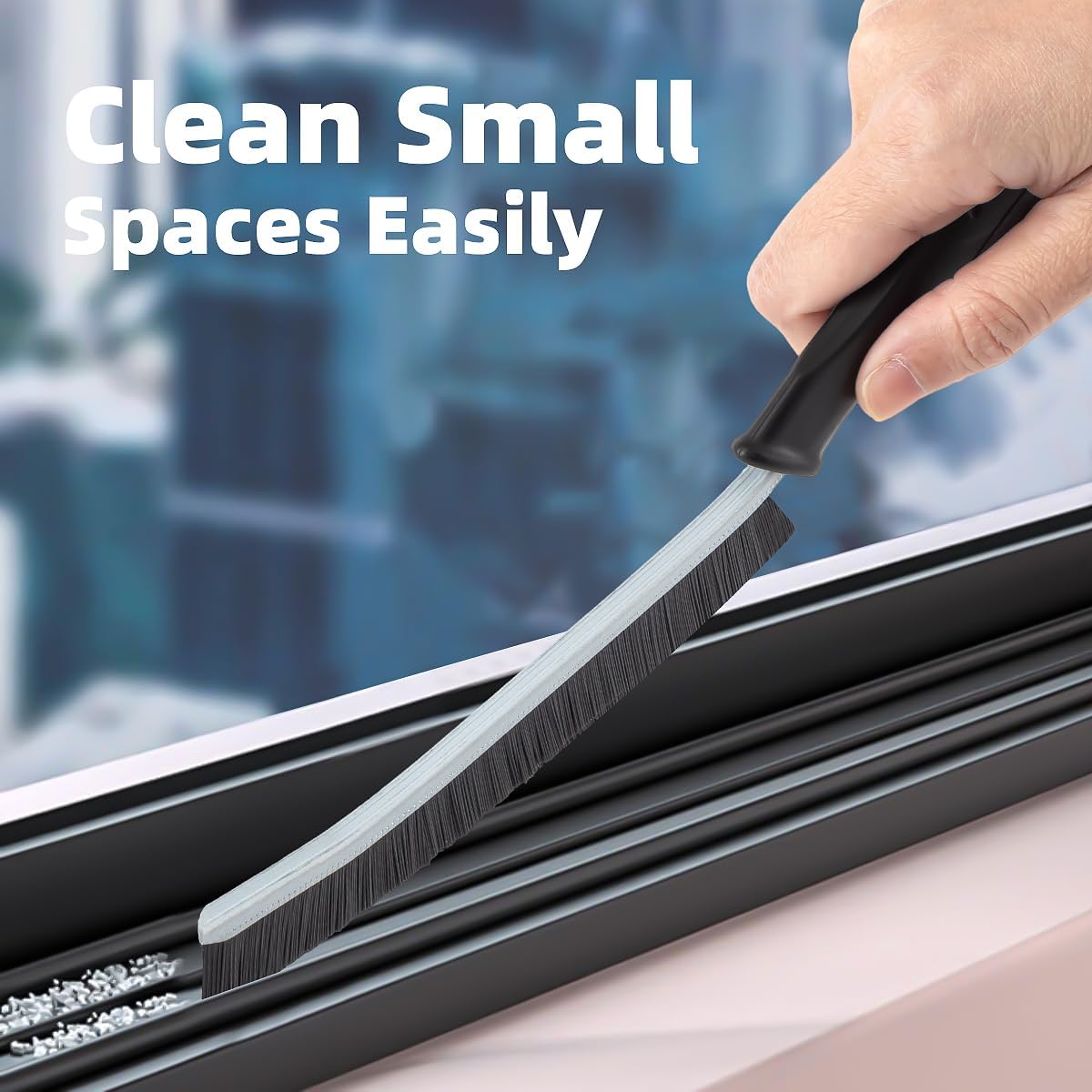 3 Pack Hard Bristle Crevice Cleaning Brushes - 9.26" Slim Brushes For Tight Spaces, Bottles & Tubes