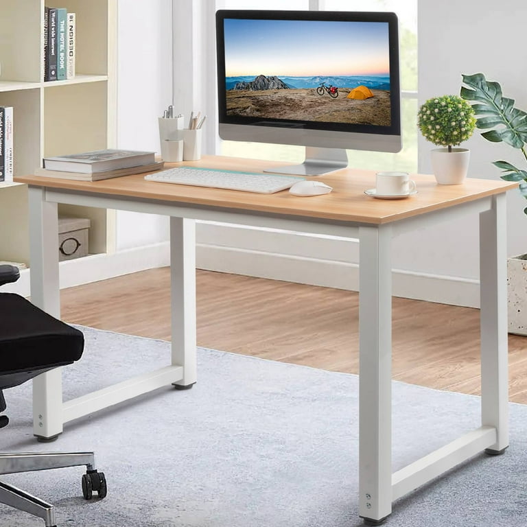 Zimtown Computer Desk Office Laptop PC Table Home Office Workstation Drawer  Shelf White