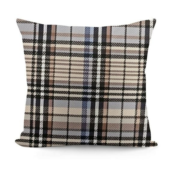 YINGXI  Retro Farmhouse Outdoor Buffalo Tartan Chequer Plaid Decorative Throw Pillow Case Cushion Cover Pillowcase for Sofa, Khaki/Stripe 12x12in