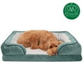 thumbnail image 6 of FurHaven Pet Products Velvet Waves Perfect Comfort Full Support Orthopedic Sofa-Style Pet Bed for Dogs & Cats - Celadon Green, Large, 6 of 14