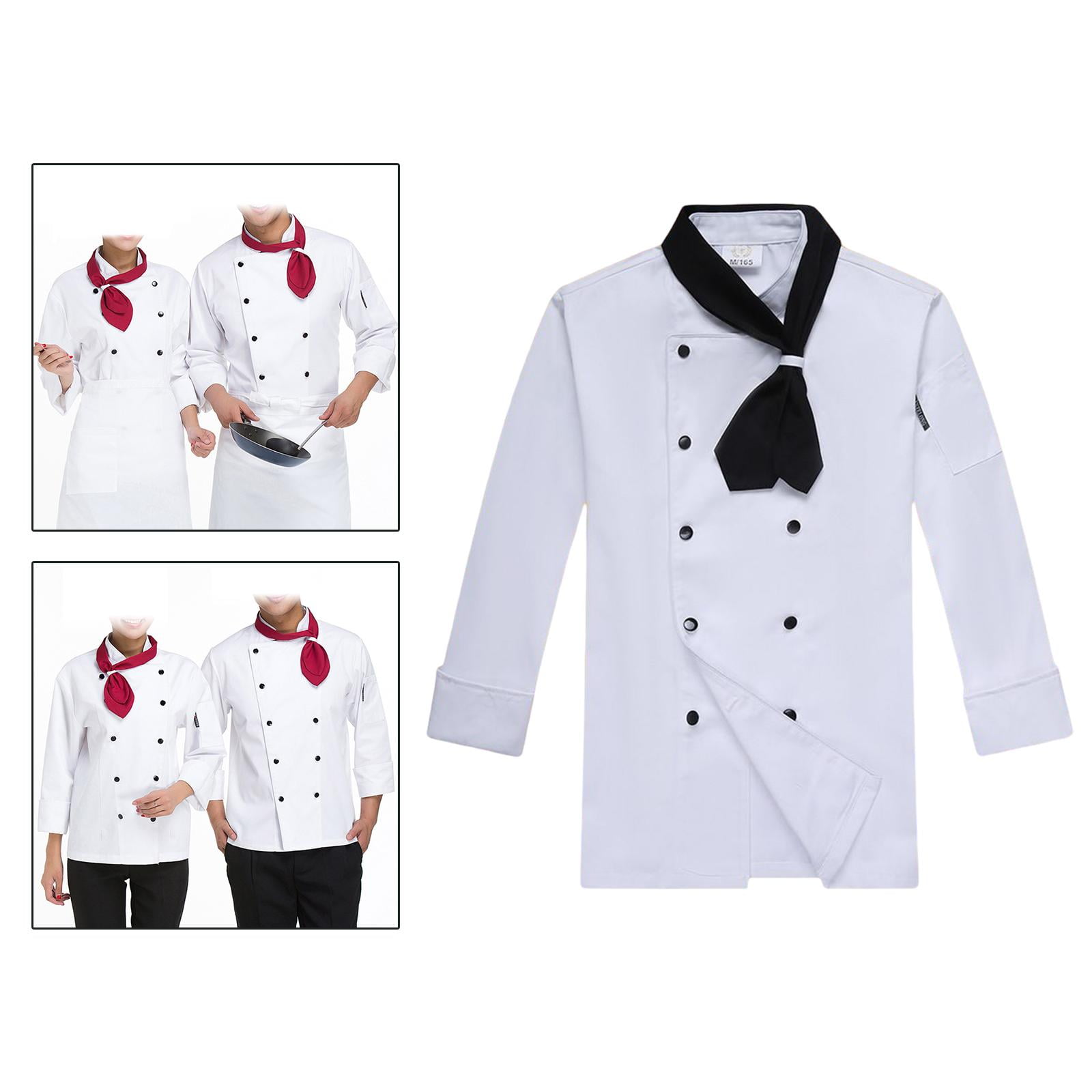 QWA Long Sleeve Man Western Restaurant Chef Jacket Woman Cafe Kitchen Work  Wear Bakery Cooking Tops Fast Food Chef Uniform (Color : Blue, Size 