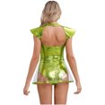 thumbnail image 5 of Disfraz de cosplay de Space Alien Parade para mujer, braguitas recortadas con manga voladora, parte inferior con falda de PVC, mono de Carnaval de Halloween, 5 of 5