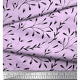 thumbnail image 3 of Soimoi Purple Moss Georgette Fabric EuropeanSeeds Leaves Printed Fabric 1 Yard 44 Inch Wide, 3 of 3