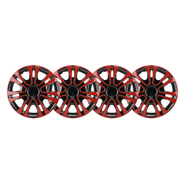 Cubiertas De Ruedas De Cubo, Elegante Instalación De Rojo Negro Fácil De Piel Duradera Para Camiones