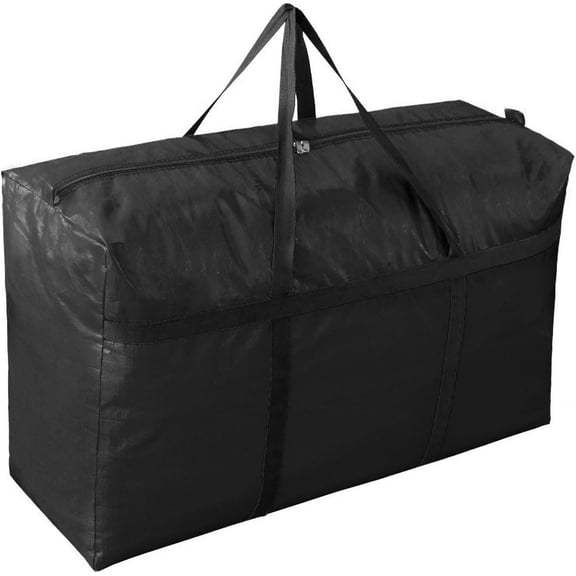 Extra-large Tarp Storage Bag (Black, 21Gal/80L) | Double Zipper, Resistant and , Lightweight Foldable for Moving, Travel, Camping, and Seasonal Organization