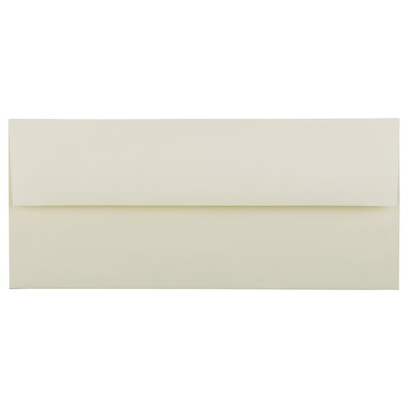 JAM Paper #10 Business Strathmore Envelopes, 4 1/8 x 9 1/2, Natural White Laid, 50/Pack