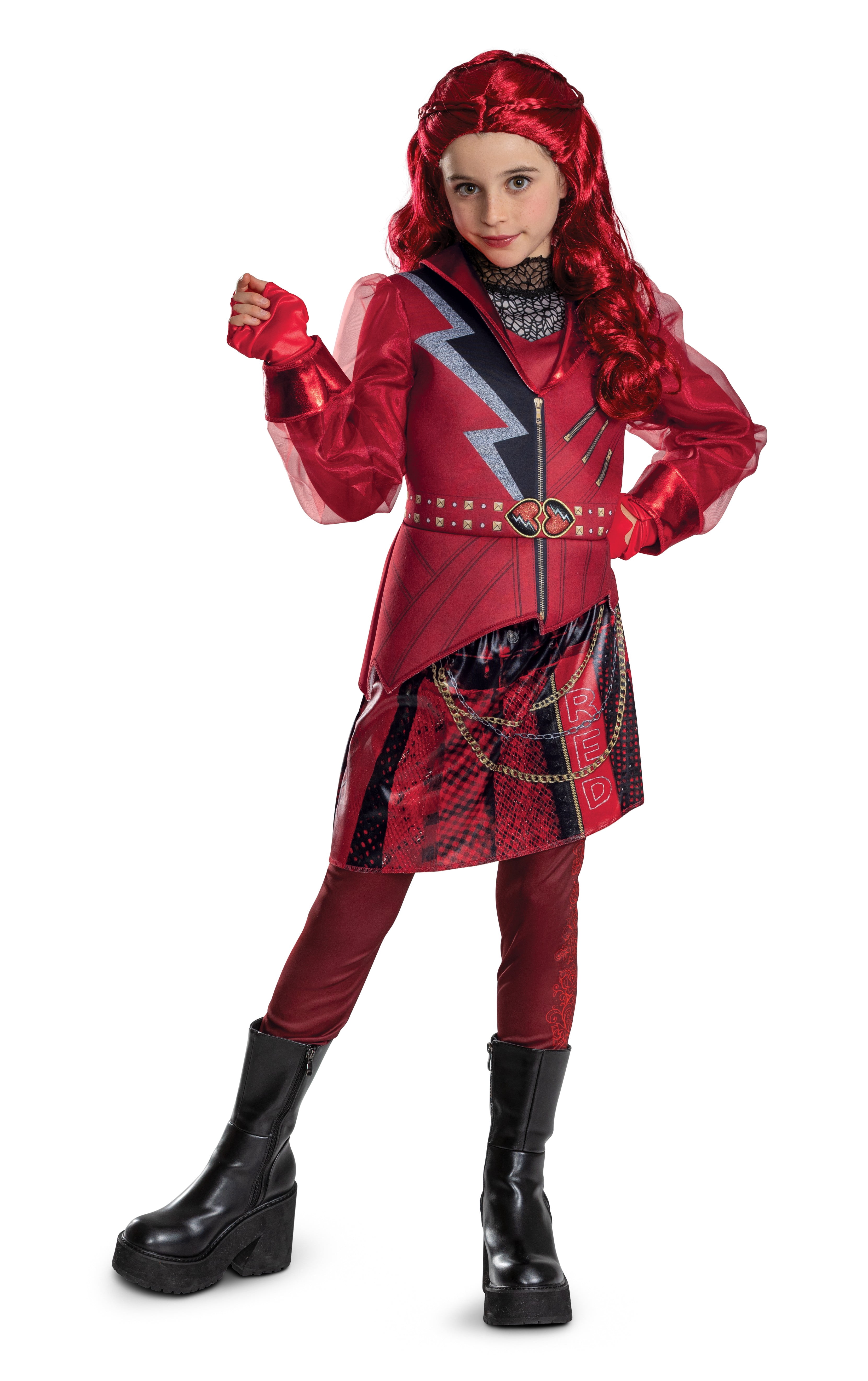 Disney Descendants Wicked Wonderland Red Halloween Costume Wig for Children, by Disguise