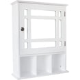 thumbnail image 4 of Wall Mount Bathroom Cabinet Wooden Medicine Cabinet Storage Organizer with Doors and Shelf Cottage Collection Wall Cabinet (White10), 4 of 14