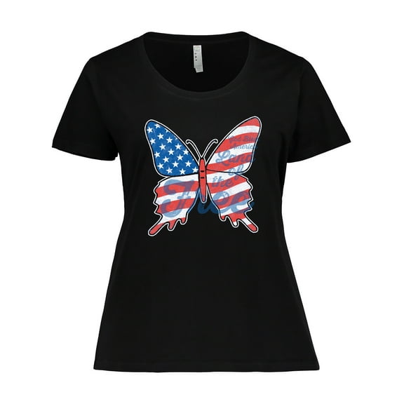 Inktastic Patriotic Butterfly Women's Plus Size T-Shirt