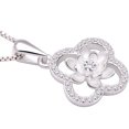 thumbnail image 3 of ALOV Jewelry Sterling Silver Four Leaf Clover Cubic Zirconia Pendant Necklace (White), 3 of 6