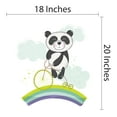 thumbnail image 4 of BEARS - Panda Bear Bicycle Rainbow Road Vinyl Kids Bedroom Decoration Multicolored Animal Clipart Design Home Kids Playroom Wall Decal Sticker 18" x 20", 4 of 5
