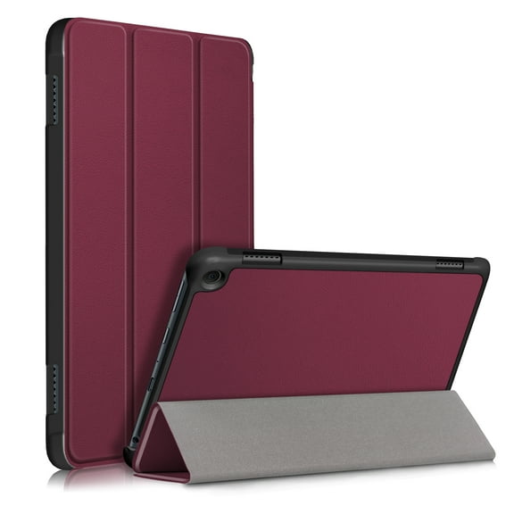 SaniMore for Amazon Fire HD 8 & 8 Plus (12th/10th Generation, 2022/2020) Case, Auto Sleep/Wake, Rugged PC Case with Tri-Fold Kickstand Shockproof Protective Case for Women Men, Winered