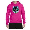 thumbnail image 2 of Wild Bobby, Funny Wolf on Sunglasses, Animal Lover, Unisex Graphic Hoodie Sweatshirt, Fuschia, Medium, 2 of 3