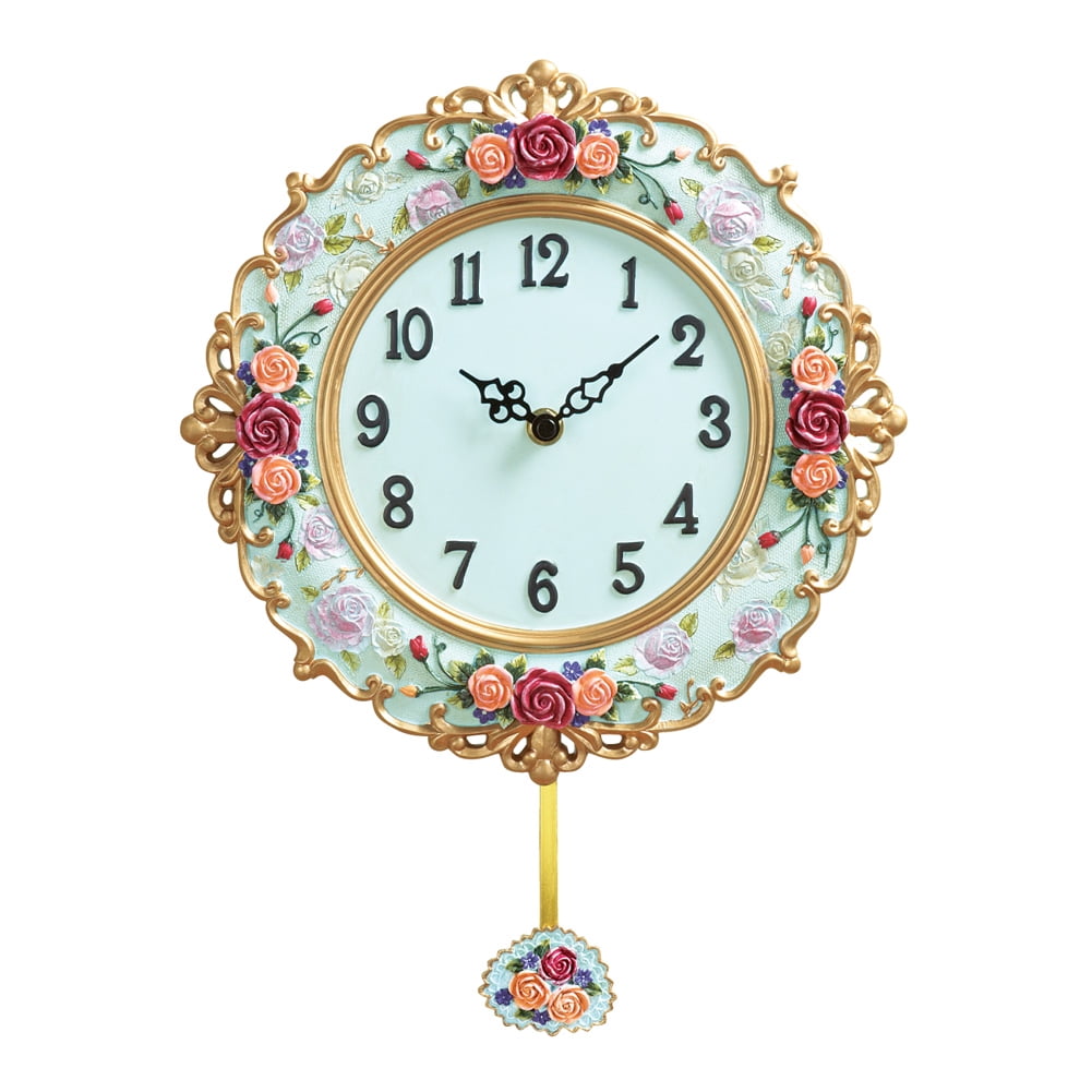 Collections Etc Antique Victorian Rose Pendulum Clock