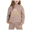 thumbnail image 2 of Girls' Fashion Girls Clothing Set Children's Middle And Large Children's Long Sleeved Letter Print Hooded Top Sweater Pants Set, 2 of 3