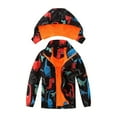 thumbnail image 3 of Fdqin Boys Zip Up Hoodie Dinosaur Print Kids Rain Jackets Casual Fall Waterproof Coats with Pocket Black 9-10 Years, 3 of 6