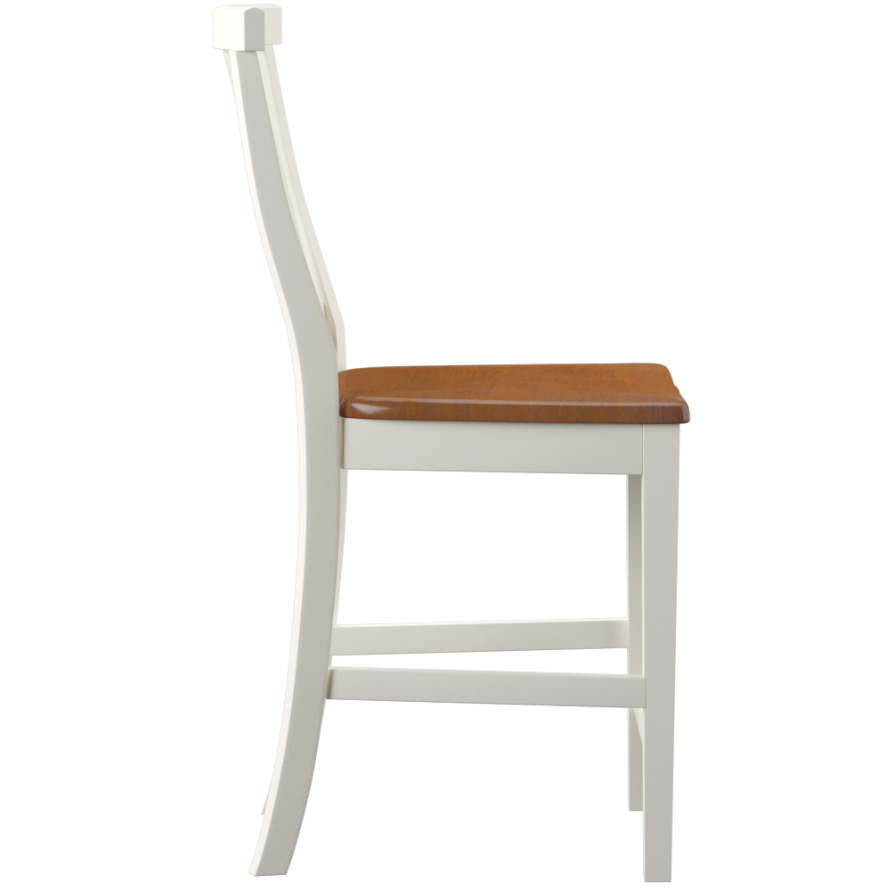 Homestyles Americana Traditional Wood Counter Stool in Antique White and Oak - image 5 of 9