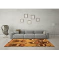 thumbnail image 3 of Ahgly Company Indoor Round Abstract Orange Modern Area Rugs, 3' Round, 3 of 4