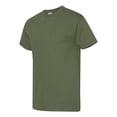 thumbnail image 2 of Men Heavy Cotton Multi Colors T-Shirt Color Military Green Large Size, 2 of 5