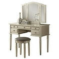 thumbnail image 2 of Bobkona F4079 St. Croix Collection Vanity Set with Stool, Silver, 2 of 14